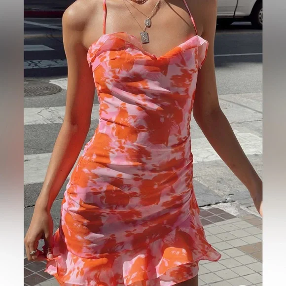 Princess Polly | Dresses | Princess Polly Pink And Orange Mini Dress |  Poshmark